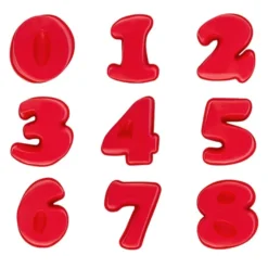 Silikonformen, Zahlen, 0 bis 8, 12,4cm - 17,5cm, 4,5cm hoch, 9 Stück