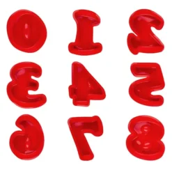 Silikonformen, Zahlen, 0 bis 8, 12,4cm - 17,5cm, 4,5cm hoch, 9 Stück