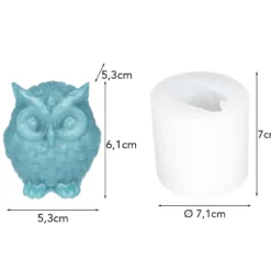 Silikonform Eule 2, Größe Figur: 6,1cm x 5,3cm x 5,3cm