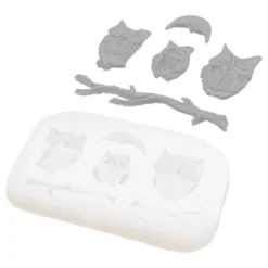 Silikonform Eulen, 10cm x 1cm x 6,8cm, 5 Designs