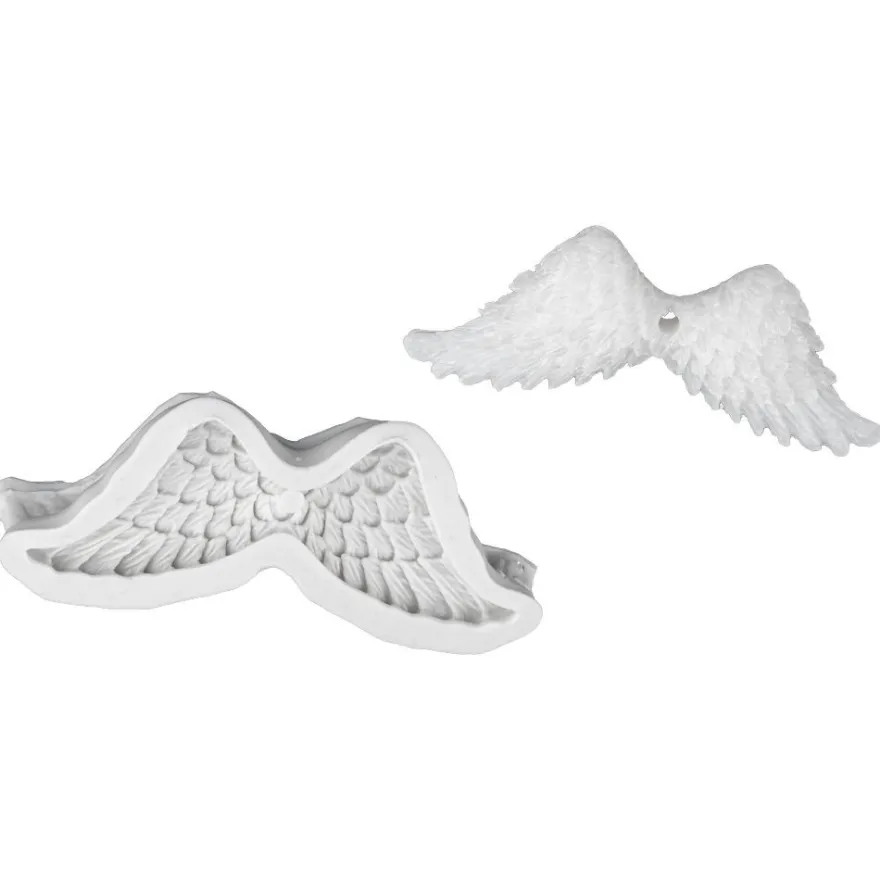 Silikonform, Flügel, 10,7cm x 4,5cm x 2cm, transluzent