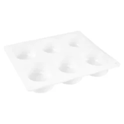 Silikonform für 6 Ovale in der Größe 6,4cm x 4,3cm x 2,7cm, mit abgeschrägter Kante