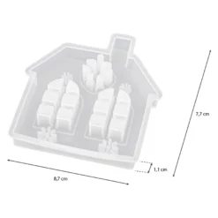 Silikonform, Haus, 7,7cm x 1,1cm x 8,7cm, lebensmittelecht