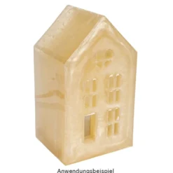 Silikonform, Haus stehend, klein, 10,3cm x 15,8cm x 6,2cm, transluzent, lebensmittelecht