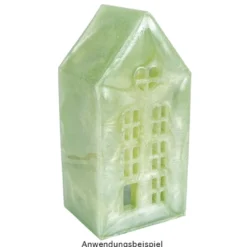 Silikonform, Haus stehend, mittel, 10,7cm x 19,1cm x 6,2cm, transluzent, lebensmittelecht