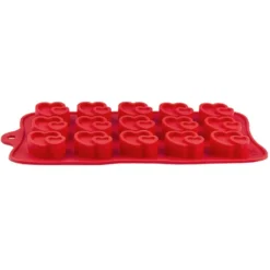 Silikonform, Herzen 1, Form: 21cm x 10,4cm, 1,5cm, für 15 Herzen: je 2,9cm x 2,2cm