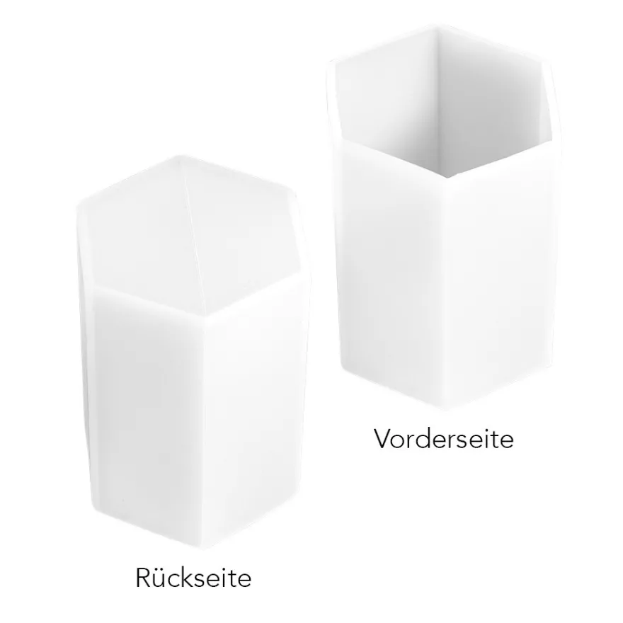 Silikonform Hexagon-Zylinder, Größe Objekt: 8,7cm x 6,4cm x 5,6cm