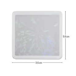 Silikonform, Holografie-Effekt, Quadrat, 9,6cm x 9,6cm x 1cm, lebensmittelecht