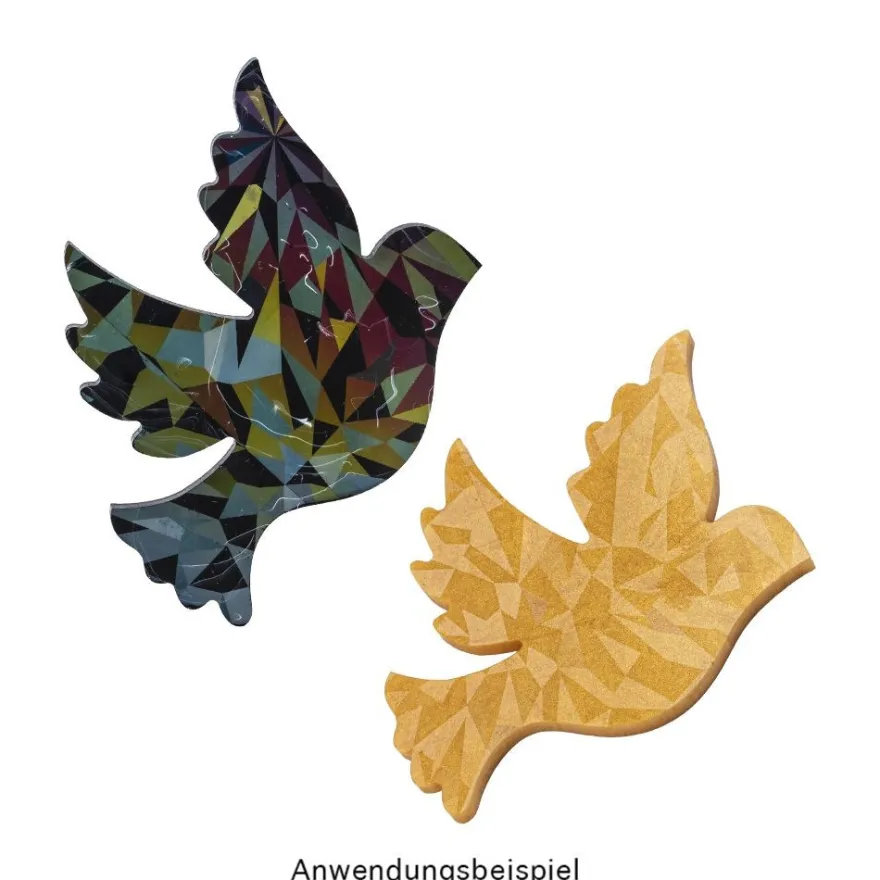 Silikonform, Holografie-Effekt, Vogel, 8cm x 7cm x 0,6cm, lebensmittelecht