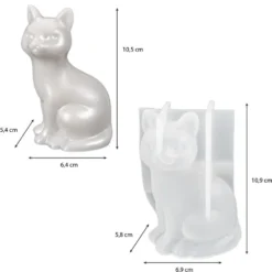 Silikonform, Katze 1, 6,9cm x 5,8cm x 10,9cm, transluzent, lebensmittelecht
