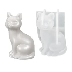 Silikonform, Katze 1, 6,9cm x 5,8cm x 10,9cm, transluzent, lebensmittelecht