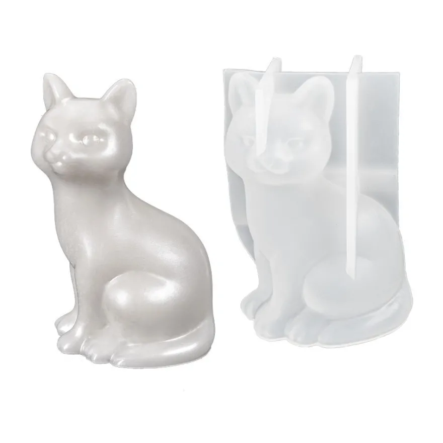 Silikonform, Katze 1, 6,9cm x 5,8cm x 10,9cm, transluzent, lebensmittelecht