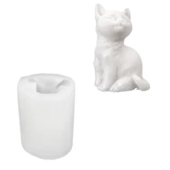 Silikonform, Katze 4, 6cm x 5,5cm x 8,2cm, transluzent
