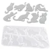 Silikonform, Katzen 1, 13,9cm x 0,4cm x 9,1cm, 8 Designs, lebensmittelecht
