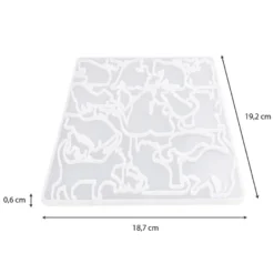 Silikonform, Katzen 2, 18,7cm x 0,6cm x 19,2cm, 19 Designs, lebensmittelecht