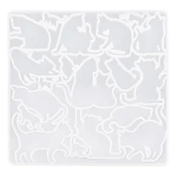 Silikonform, Katzen 2, 18,7cm x 0,6cm x 19,2cm, 19 Designs, lebensmittelecht