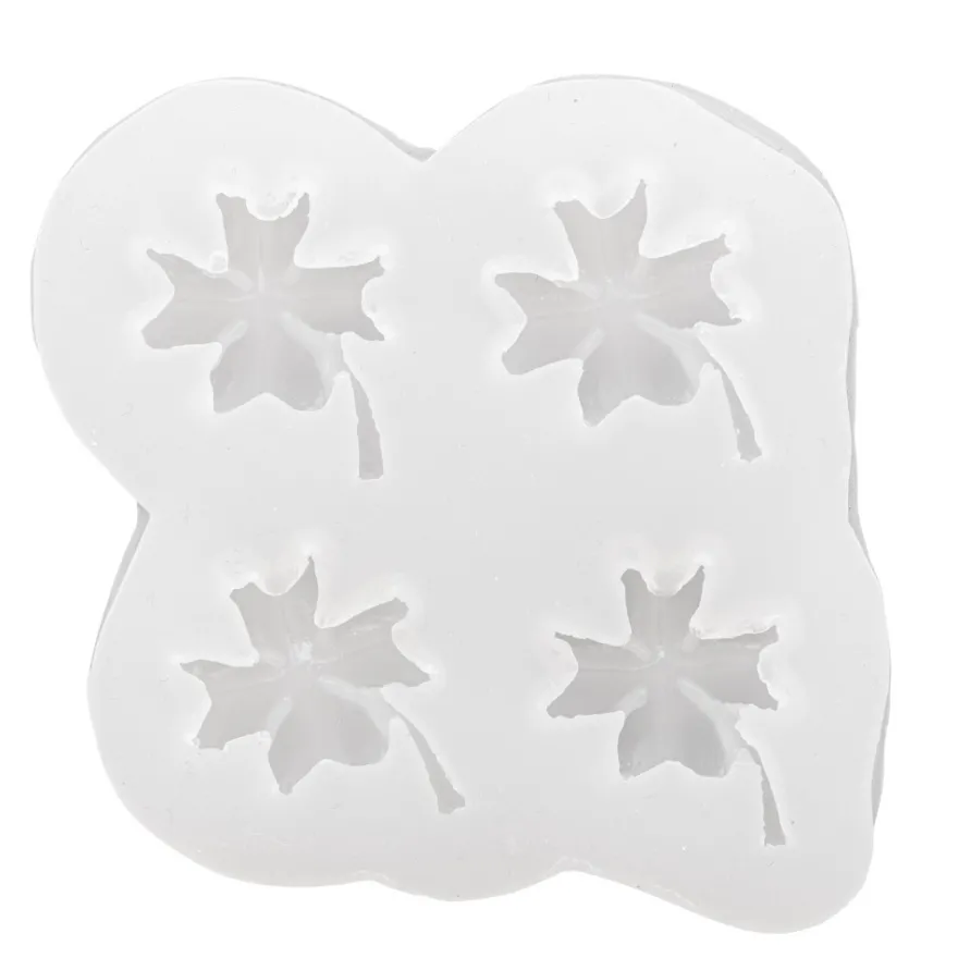 Silikonform Kleeblätter, 7,4cm x 0,9cm x 6,4cm, 4 Kleeblätter