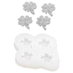 Silikonform Kleeblätter, 7,4cm x 0,9cm x 6,4cm, 4 Kleeblätter