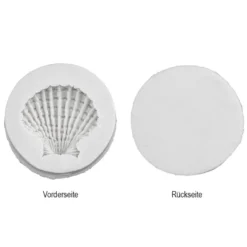 Silikonform, Muschel, Ø5,5cm, 1,5cm hoch, transluzent
