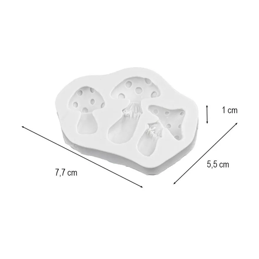 Silikonform, Pilze 2, 7,7cm x 5,5cm x 1cm, transluzent