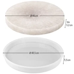 Silikonform, runde Scheibe/Tischplatte, Ø48,5cm, 5,5cm hoch, transluzent, lebensmittelecht