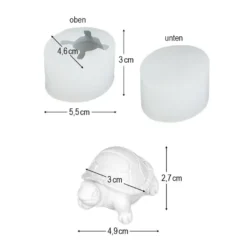 Silikonform, Schildkröte 1, 5,5cm x 4,6cm x 3cm, transluzent, lebensmittelecht