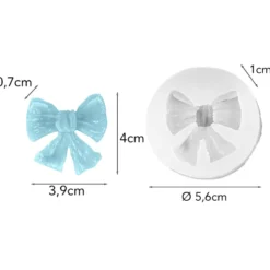 Silikonform Schleife, Größe fertiges Objekt: 4cm x 3,9cm x 0,7cm
