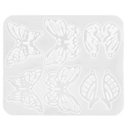 Silikonform, Schmetterlinge 4, 16,5cm x 0,5cm x 14,3cm, 8 Designs, lebensmittelecht