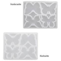 Silikonform, Schmetterlinge 1, 8,8cm x 0,5cm x 7cm, 4 Designs, lebensmittelecht