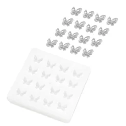 Silikonform, Schmetterlinge 3, 5,6cm x 0,5cm x 5,6cm, 16 Schmetterlinge