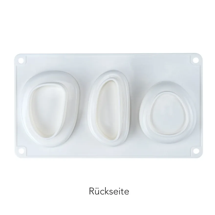 Silikonform Steine 2, für 3 Steine in verschiedenen Größen, lebensmittelecht
