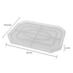 Silikonform Tablett 1, Größe Tablett: 24,7cm x 17,1cm x 1,6cm