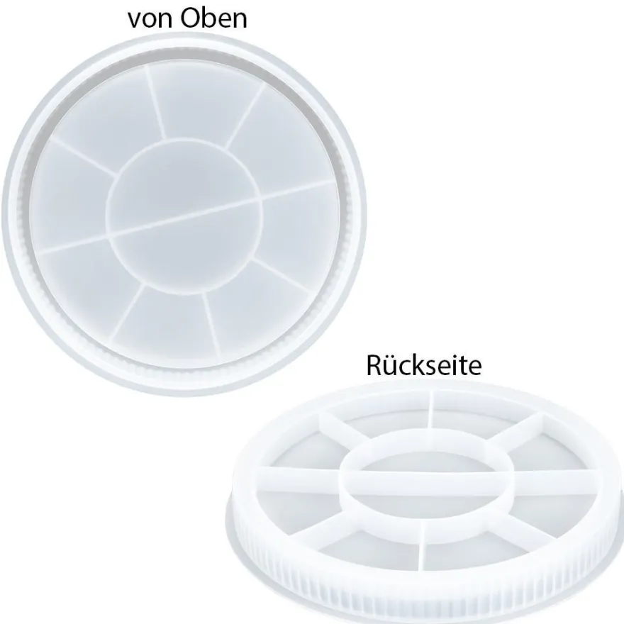 Silikonform, Tablett mit Rillen, Ø22,5cm, 2,6cm hoch, transluzent, lebensmittelecht