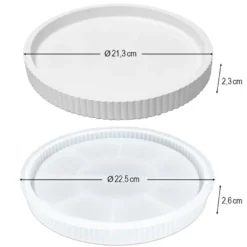 Silikonform, Tablett mit Rillen, Ø22,5cm, 2,6cm hoch, transluzent, lebensmittelecht