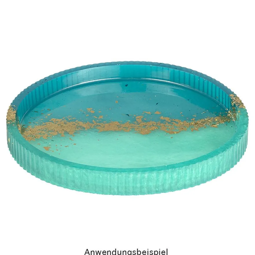 Silikonform, Tablett mit Rillen, Ø22,5cm, 2,6cm hoch, transluzent, lebensmittelecht