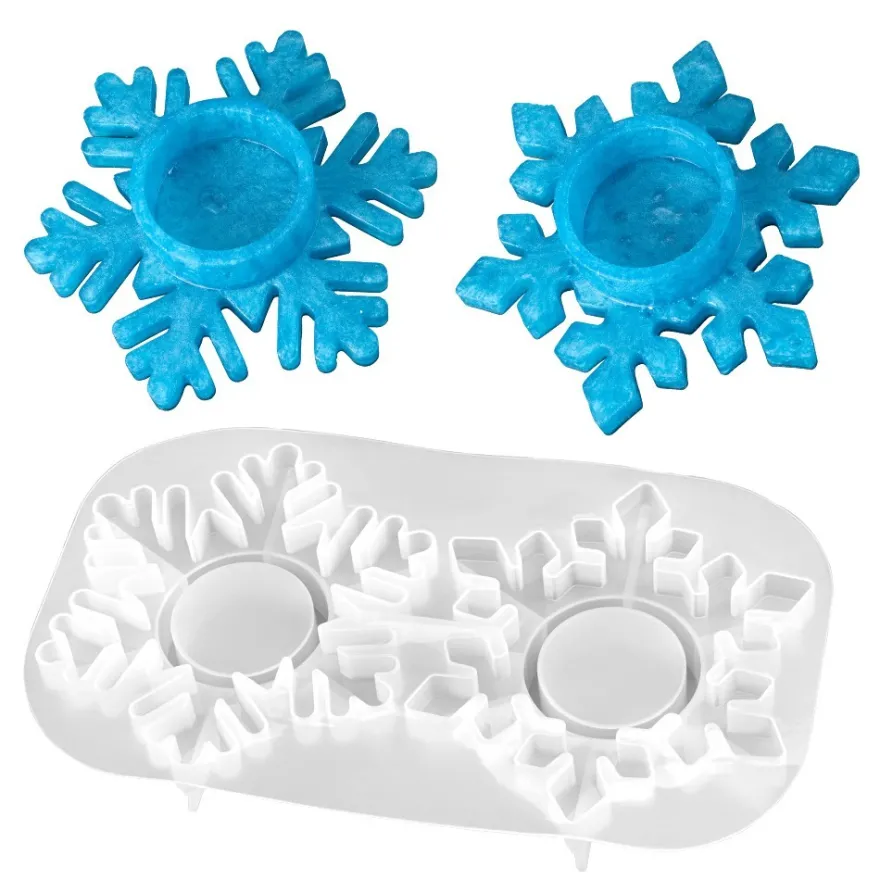 Silikonform Teelichthalter Eiskristalle, 21cm x 12cm x 3cm, lebensmittelecht