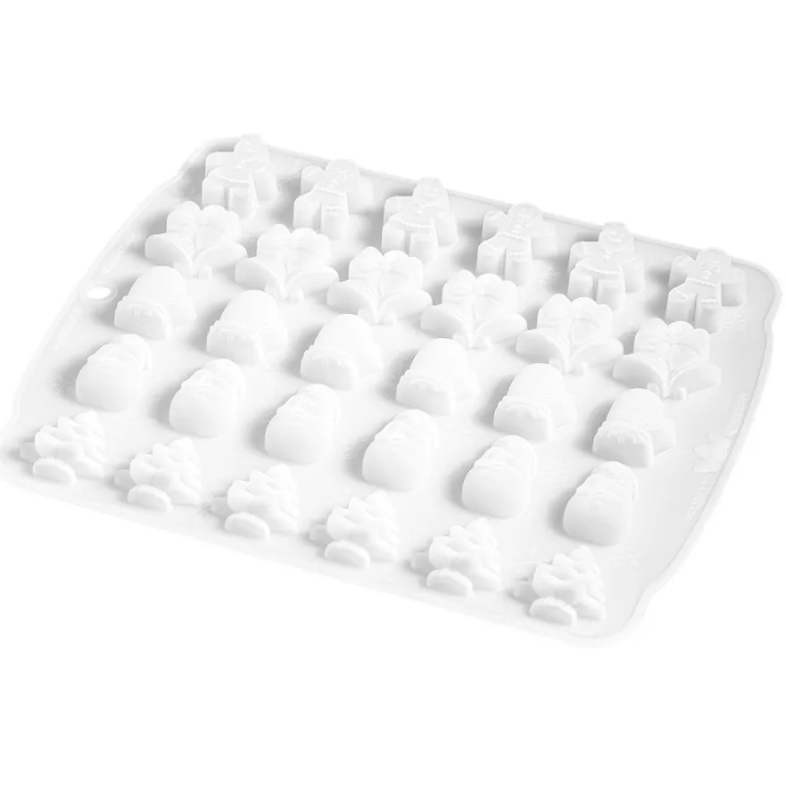 Silikonform Weihnachtliche Formen 1, 6 verschiedene Designs, 30 Formen