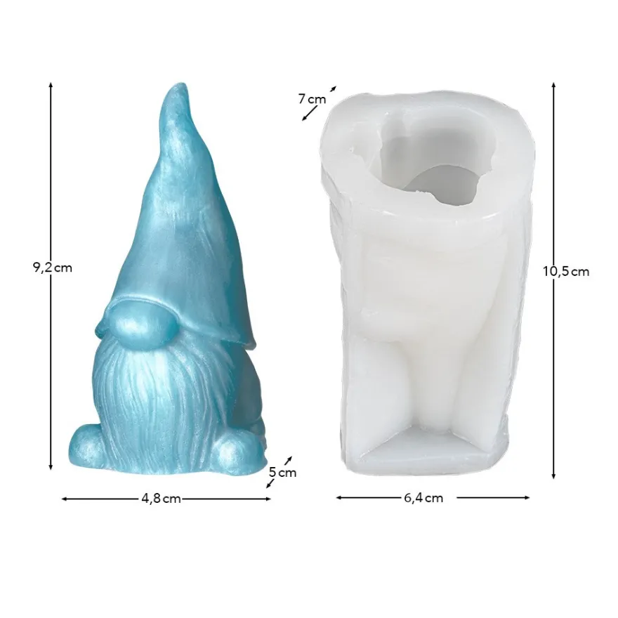 Silikonform Wichtel 3, Größe fertiges Objekt: 4,8cm x 5cm x 9,2cm