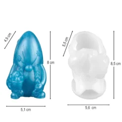 Silikonform Wichtel mit Ei, 8,5cm x 5,5cm x 5,6cm