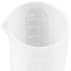 Silikon-Messbecher, antihaft, 250ml, mit Ausgießer, versch. Maßeinheiten, weiß-transluzent