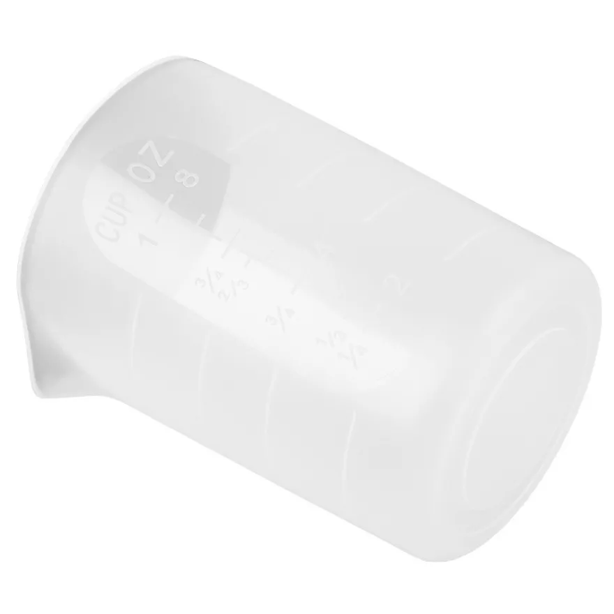 Silikon-Messbecher, antihaft, 250ml, mit Ausgießer, versch. Maßeinheiten, weiß-transluzent