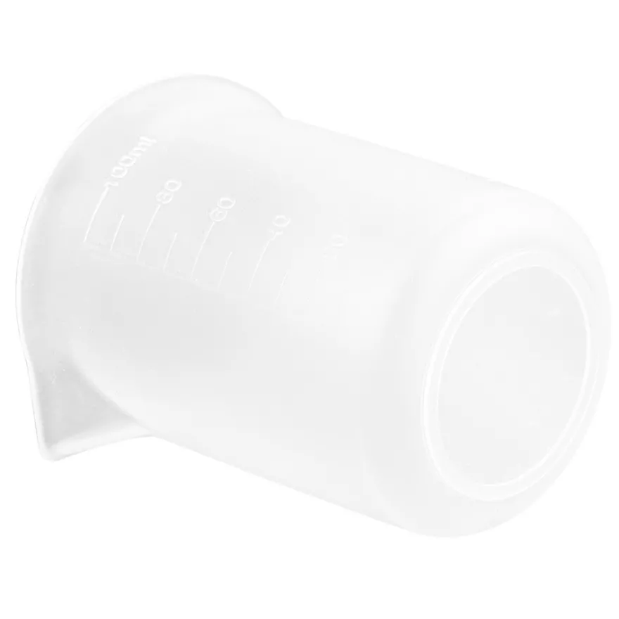 Silikon-Messbecher antihaft, je 100 ml Fassungsvermögen, weiß transluzent, 6 Stück