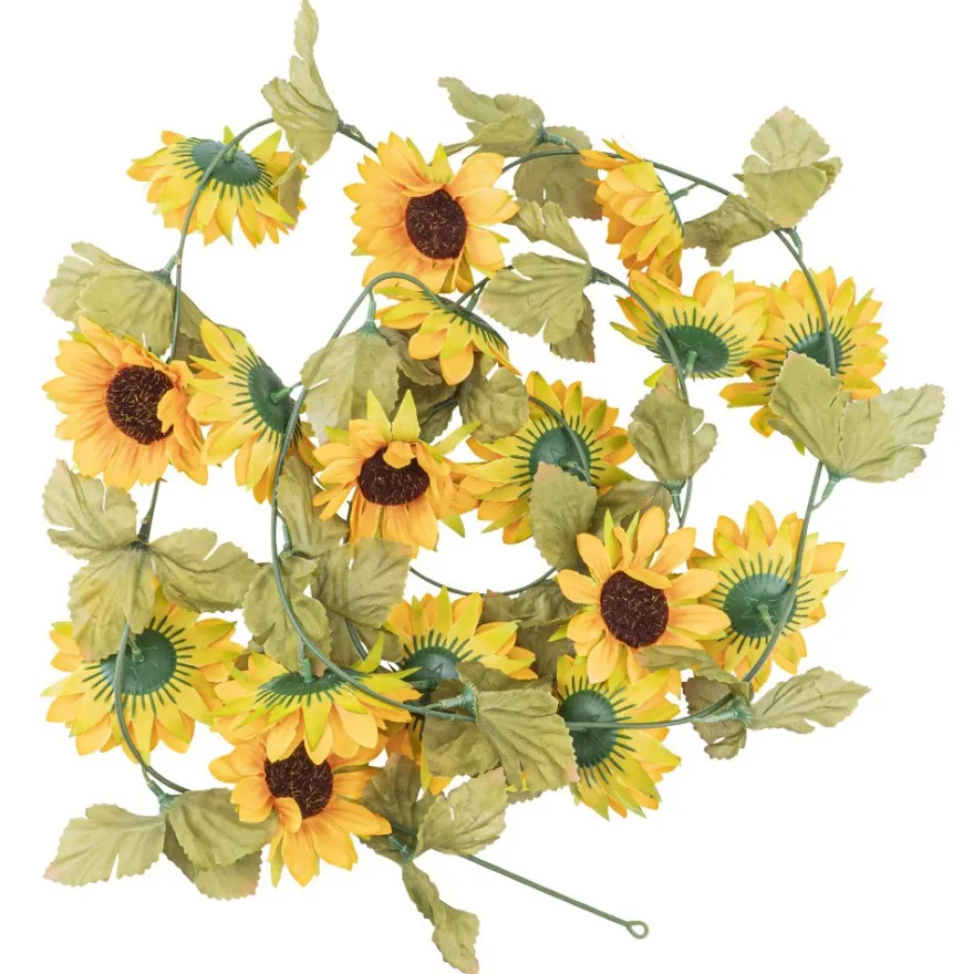 Sonnenblumen-Girlande, 2,20m lang, Sonnenblumenblüten: Ø8cm