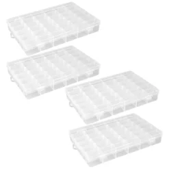 Sortierboxen mit je 36 Fächern, 27,2cm x 17,5cm x 4,5cm, transparent, 4 Stück