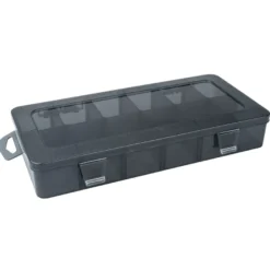 Sortierbox mit 12 Fächern, 26cm x 13,5cm x 4,3cm, 12 Fächer à 5,7cm x 4cm, schwarz transluzent