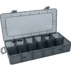 Sortierbox mit 12 Fächern, 26cm x 13,5cm x 4,3cm, 12 Fächer à 5,7cm x 4cm, schwarz transluzent