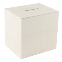 Spardose, Holz, 10,2cm x 9,8cm x 8,2cm, mit Kunststoff-Verschluss auf der Unterseite