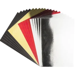 Spiegel-Karton, DIN A4, selbstklebend, 200 g/m², 4 verschiedene Farben, 20 Bogen