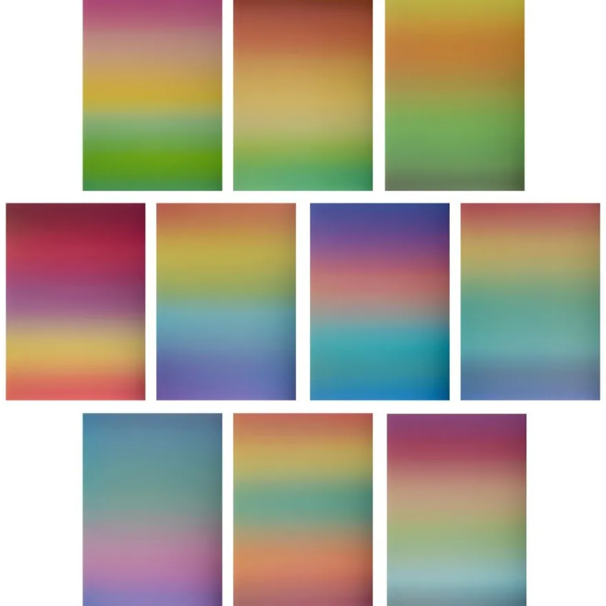 Spiegelkarton, Farbverlauf, DIN A4, selbstklebend, 200g/m², 2x 10 Designs, 20 Bogen