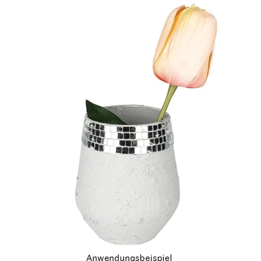 Spiegel-Mosaik-Sticker, 9,7cm x 29,6cm, selbstklebend, silber